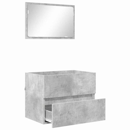 Комплект мебели за баня Циментено сиво 60 x 38,3 x 45 см
