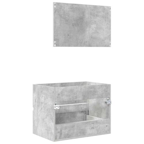 Комплект мебели за баня Циментено сиво 60 x 38,3 x 45 см