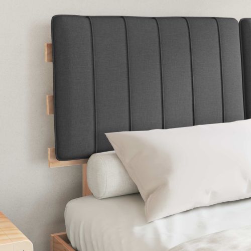 Леглова рамка с тапицирана гръбна част Тъмен сив 135 x 190 cm