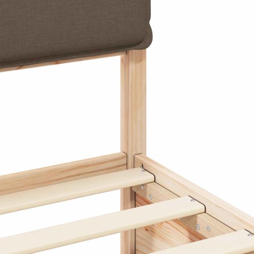 Леглова рамка с тапицирана гръбна част Таупе 90 x 200 cm