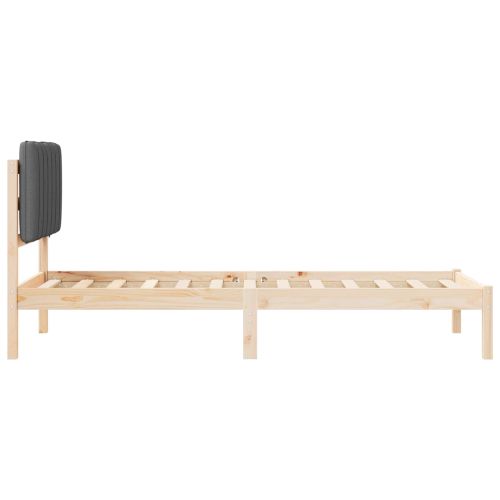 Леглова рамка с тапицирана гръбна част Тъмен сив 80 x 200 cm