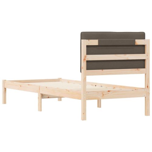 Леглова рамка с тапицирана гръбна част Таупе 75 x 190 cm