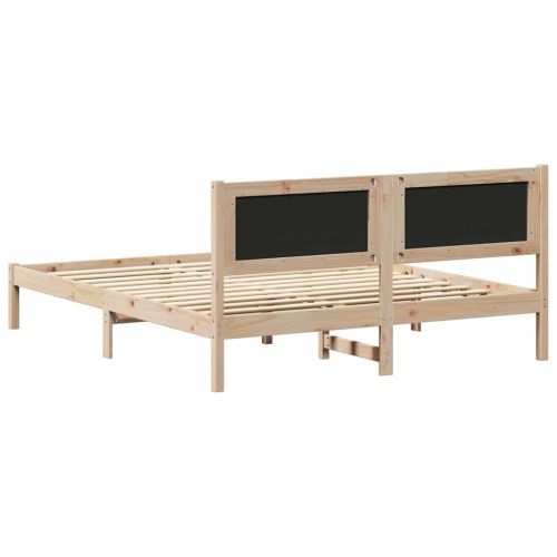 Леглова рамка с тапицирана гръбна част Черно 150 x 200 cm