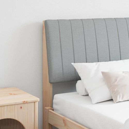 Тапицирана табла Светлосиво 200 cm Солидно борово дърво