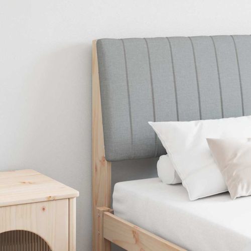 Тапицирана табла Светлосиво 160 cm Солидно борово дърво