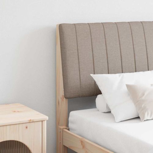 Тапицирана табла Таупе 150 cm Солидно борово дърво