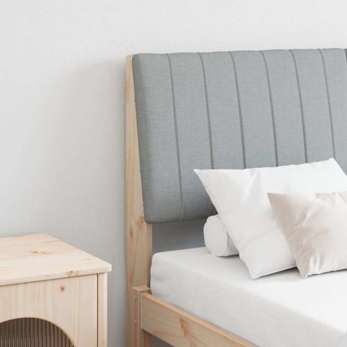 Тапицирана табла Светлосиво 135 cm Солидно борово дърво