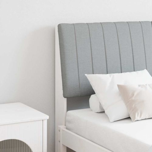 Тапицирана табла Светлосиво 135 cm Солидно борово дърво