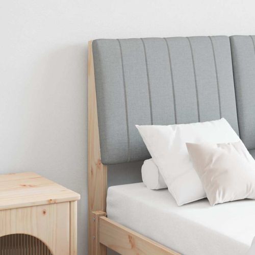 Тапицирана табла Светлосиво 120 cm Солидно борово дърво