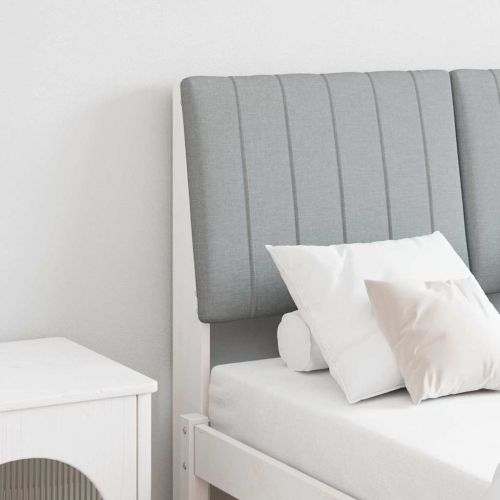 Тапицирана табла Светлосиво 120 cm Солидно борово дърво