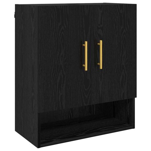 Стенен шкаф Черен дъб 60 x 31 x 70 см Инженерно дърво