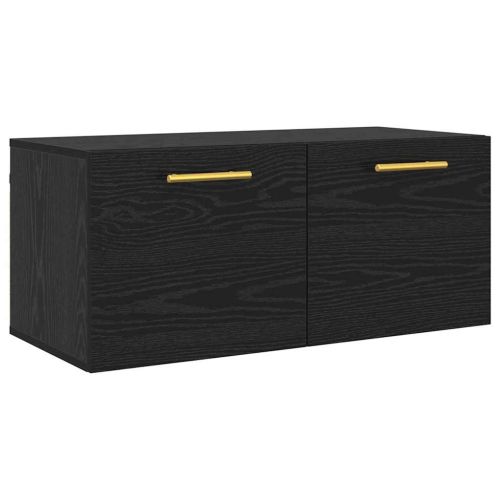 Стенен шкаф Черен дъб 80 x 36.5 x 35 cm Инженерно дърво