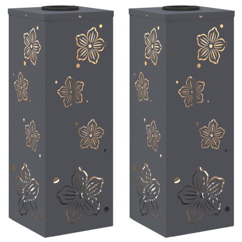 Соларна LED светлина за пътека 2 pcs Антрацит