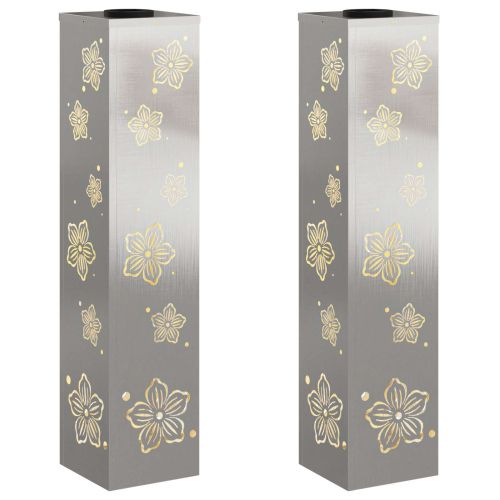 Соларна LED светлина за пътека 2 pcs Сребрист