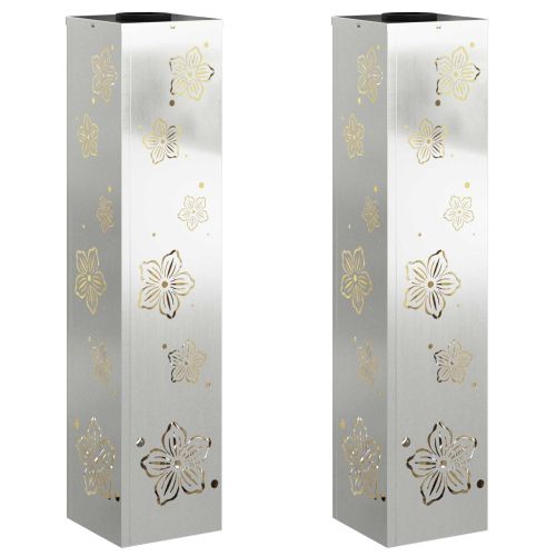 Соларна LED светлина за пътека 2 pcs Сребрист