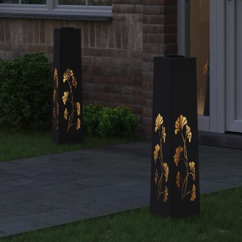 Соларна LED светлина за пътека 2 pcs Черно