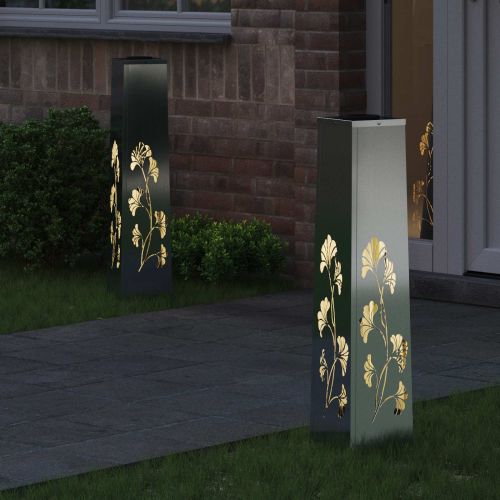 Соларна LED светлина за пътека 2 pcs Сребрист