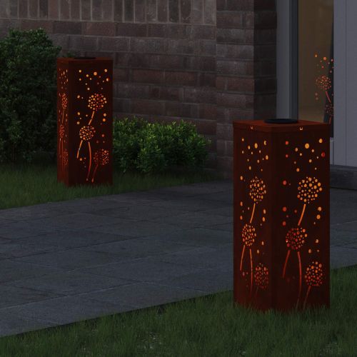 Соларна LED светлина за пътека 2 бр. Топло бяло 18 x 18 x 50 см