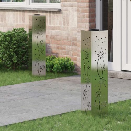 Соларна LED светлина за пътека 2 pcs Сребрист