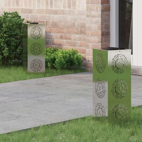 Соларна LED светлина за пътека 2 pcs Сребрист