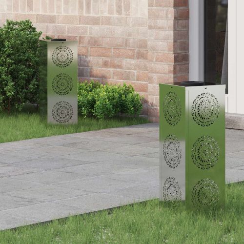 Соларна LED светлина за пътека 2 pcs Сребрист