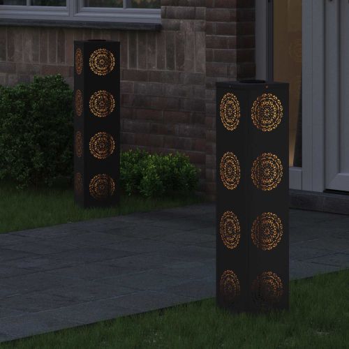 Соларна LED светлина за пътека 2 pcs Черно