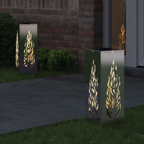 Соларна LED светлина за пътека 2 pcs Топло бяло 18 x 18 x 50 см