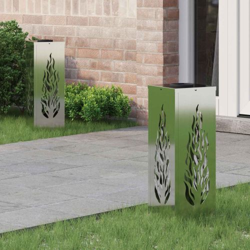 Соларна LED светлина за пътека 2 pcs Сребрист