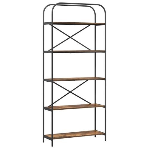 Рафт за книги Димян дъб 80 x 30 x 183 см Инженерно дърво