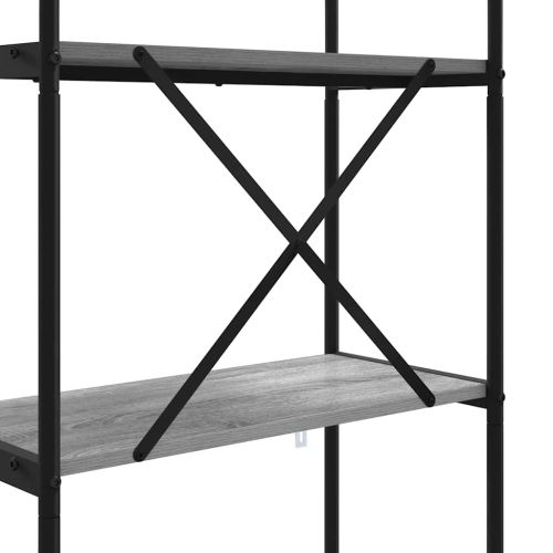Рафт за книги Сив Сонома 80 x 30 x 183 см Инженерно дърво