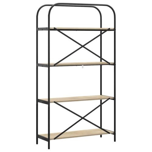 Рафт за книги 4 нива 80 x 30 x 146 см Инженерна дървесина