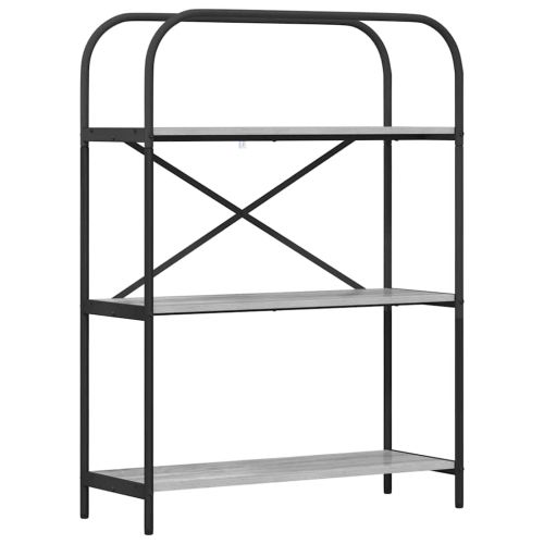 Рафт за книги Сив Сонома 80 x 30 x 109 см Инженерно дърво