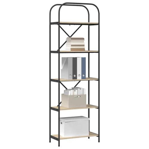 Рафт за книги 5 нива 60 x 30 x 183 см Инженерна дървесина