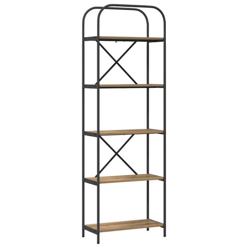 Рафт за книги Дъб 60 x 30 x 183 см Инженерно дърво