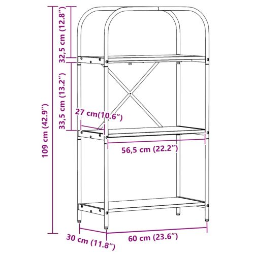 Рафт за книги Черния дъб 60 x 30 x 109 см Инженерно дърво