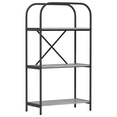 Рафт за книги Сив Сонома 60 x 30 x 109 см Инженерно дърво