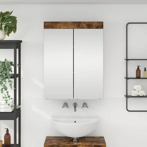 Шкаф с огледало за баня TULUM Димян дъб 60 x 16,5 x 78 см