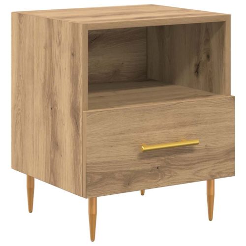 Нощно шкафче 2 бр. Кафяво 40 x 35 x 47,5 см Инженерна дървесина