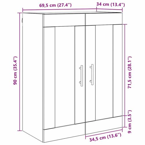 Стенен шкаф Черния дъб 69,5 x 34 x 90 см Инженерна дървесина