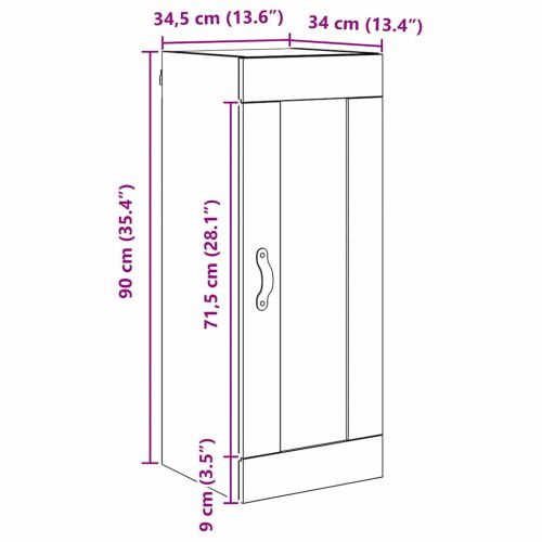 Стенен шкаф Черния дъб 34,5 x 34 x 90 см Инженерна дървесина