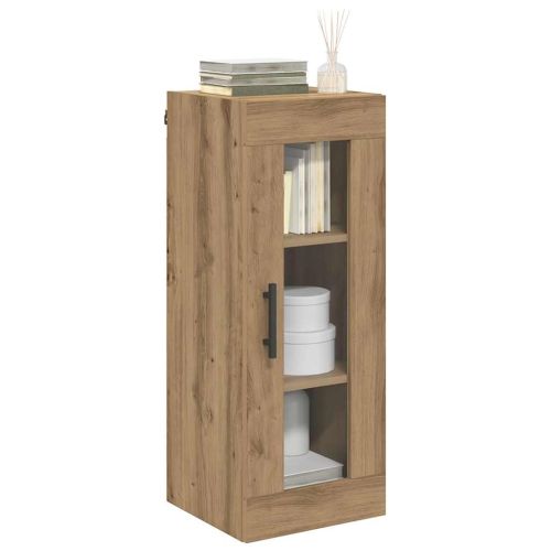 Стенен шкаф Дъб 34,5 x 34 x 90 см Инженерна дървесина и стъкло