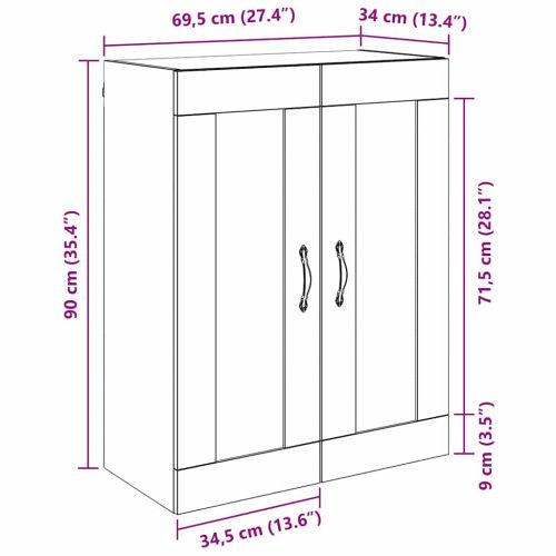 Стенен шкаф Черния дъб 69,5 x 34 x 90 см