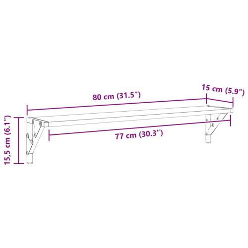 Стени за рафтове 2 pcs Дъб 80 x 15 x 15,5 cm Инженерно дърво
