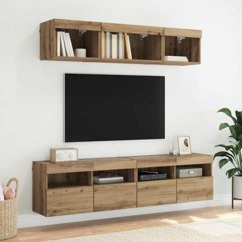 Кабинети за телевизор на стената 2 pcs Дъб 80 х 30 х 40 см