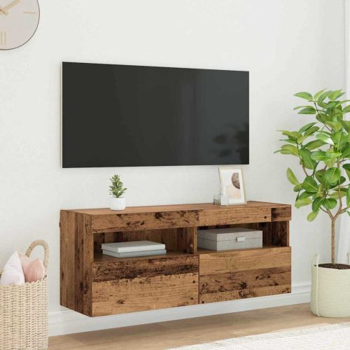 TV стенен шкаф Старо дърво 100 x 30 x 40 см Инженерно дърво