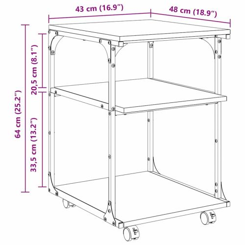 Стойка за принтер Черния дъб 43 x 48 x 64 см