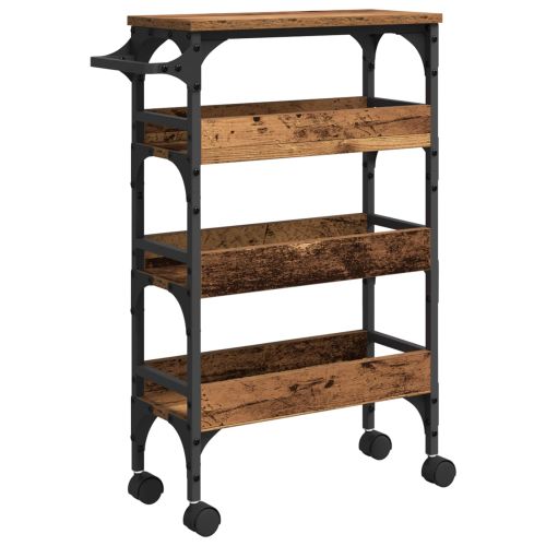 Кухненска количка Старо дърво 53 x 20 x 76 см Инженерно дърво