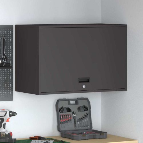 Стенен шкаф за гараж Черно 80 x 40 x 53 см