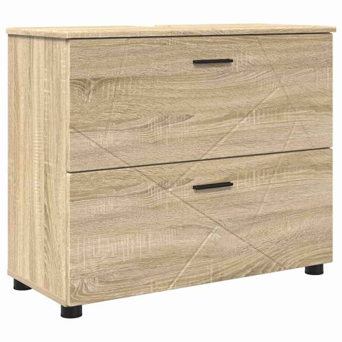 Шкаф за баня с чекмедже с врата Сонома дъб 76,5 x 35 x 64 см