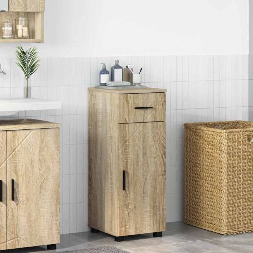 Шкаф за баня Сонома дъб 30 x 35 x 80 см Инженерно дърво & Метал